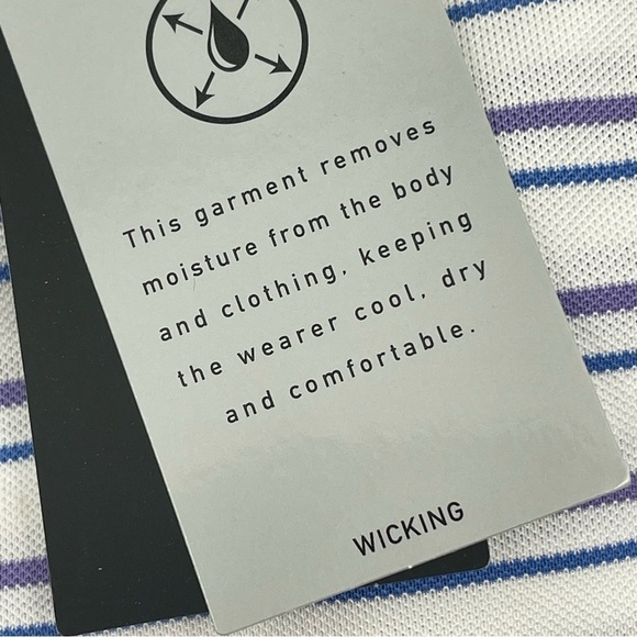 RLX Ralph Lauren Men’s Medium Performance Golf Polo Stripe White purple blue NWT - Picture 11 of 12